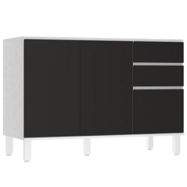 Imagem de Balcão de Pia sem Tampo 120cm 3 Portas e 2 Gavetas Dora Luciane Móveis