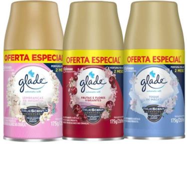 Imagem de Combo Odorizador de Ambiente Glade Refil Automatic 269ml, Rosa/Vermelh