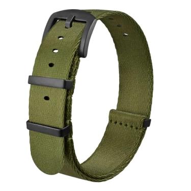 Imagem de Anbeer Pulseira de relógio de nylon de substituição de nylon balístico militar de 18 mm, 20 mm, 22 mm, com fivela de aço inoxidável para homens e mulheres, 18mm, Sem Pedra Preciosa