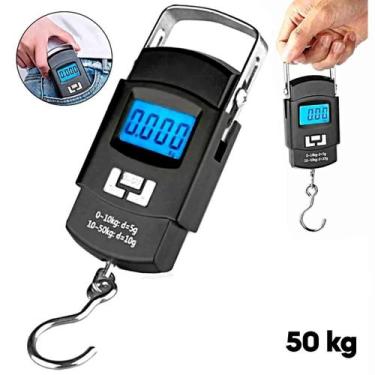 Imagem de Balança De Mão Digital Com Gancho Para Pesar Bolsa E Peixe - Até 50Kg