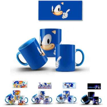 Imagem de Caneca Sonic COM SEU NOME de Porcelana Azul - Vários modelos - loja di