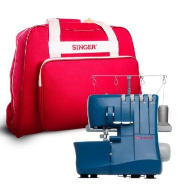 Imagem de Kit Máquina de Costura Overloque S0235 Azul e Bolsa de Transporte - Si