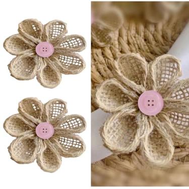 Imagem de Porta Guardanapo Rústico Rosa para Mesa Posta, Conjunto com 6 Peças