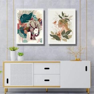 Imagem de Kit 2 Quadros Gravuras Arte Tropical 24X18Cm - Com Vidro - Quadros On-