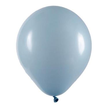 Imagem de Balão de Festa Redondo Profissional Látex Liso - Azul Claro - Art-Late