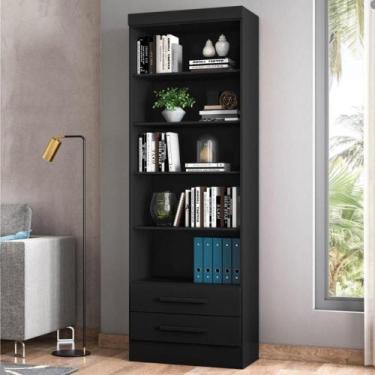 Imagem de Livreiro com 4 Prateleiras Lakewood Preto Fosco - CASA H