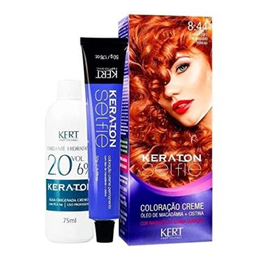 Imagem de Keraton Coloração Permanente Em Creme Para Cabelos Com Cistina E Óleo De Macadâmia Selfie 50G Nº 8.44 Louro Claro Acobreado Intenso