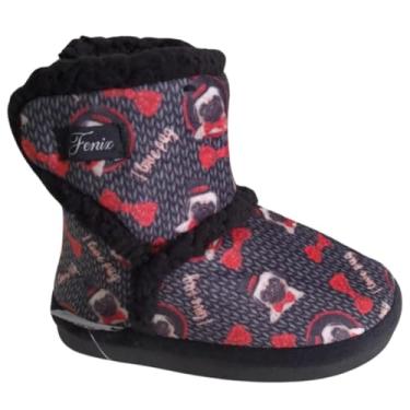 Imagem de Pantufa Bebe Menina Infantil Pelúcia Forrada Sapatinho Quente Bota Inverno (PUG, BR, Bebê, Faixa Numérico, 21, 22)