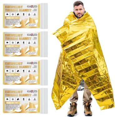 Imagem de SecuCaptain Cobertores Térmicos de Emergência de Sobrevivência: Extra Grande 213 cm x 160 cm Espaço Mylar Kit de Cobertor para Exterior Frio Inverno Camping Caminhadas Carro Bug Out Bag ou Primeiros