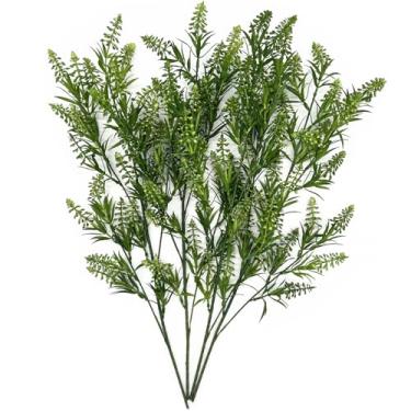 Imagem de Conjunto de plantas artificiais de lavanda e flores falsas de plástico para decoração interna e externa, buquê de casamento, mesa de cozinha, centros de mesa, arranjos de Natal, decorações