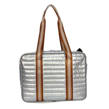 Imagem de Aymzbd Bolsa de Tênis Bolsa de Tênis Pickleball Raquete Armazenamento Transporte Raquete de Tênis Bolsa de Ombro Esportes Ao Ar Livre Tênis Tote Raquete Bols, Prata Cáqui