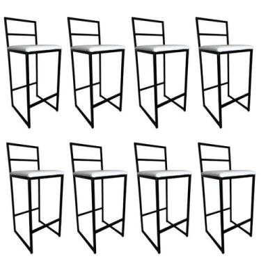 Imagem de Kit 8 Banqueta Alta para àrea de lazer e externa cozinha e balcão Madr