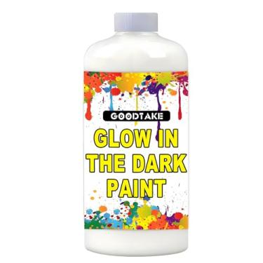 Imagem de GOODTAKE Tinta que brilha no escuro - Tinta brilhante definitiva | Fórmula reativa UV à luz negra | À base de água e inodoro | Para artesanato, placas e murais - branco (azul brilhante), 10 ml