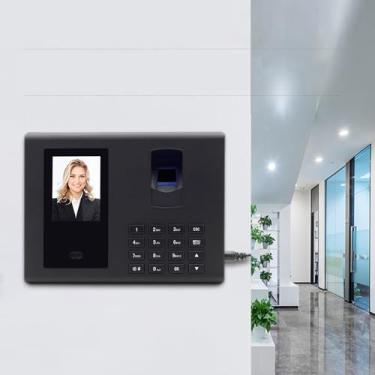 Imagem de Relógio de Ponto, Máquina de Presença com Face, Cartão e Impressão Digital para Funcionários de Pequenas Empresas, Máquina de Entrada e Saída de Funcionários, Relógio de Ponto de Presença