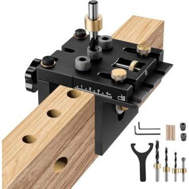Imagem de Kit De Gabarito De Cavilha Autocentrante 3 Em 1, Guia Localizador De Perfuração De Carpintaria Ajustável, Gabarito De Cavilha De Ferramenta Localizadora Puh, Kit De Gabarito De Furo De Bols