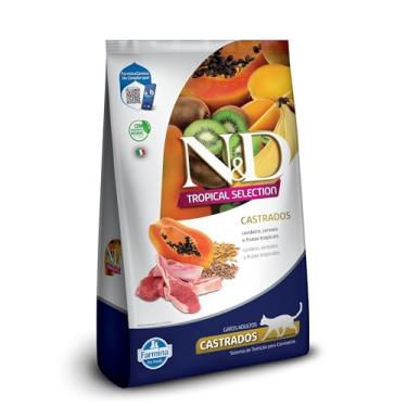 Imagem de N&D Tropical para Gatos Adultos de Todas as Raças Sabor Cordeiro, Cereais e Frutas Tropicais 400g