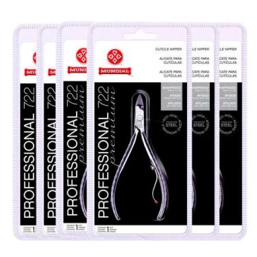 Imagem de Kit Alicate De Cutícula Mundial Inox Profissional 722 - 6 Unidades