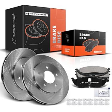 Imagem de A-Premium Kit De Rotores Freio A Disco Ventilados Dianteiros 11,10" (282 Mm) + Pastilhas Cerâmica Compatíveis Com Modelos Selecionados Da Dodge, Chrysler E Plymouth - Grand Caravan, Town & Country,