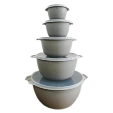 Imagem de Kit Bowl Plásticos 5 Peças com Tampa Bacia e Potes Multiuso Plásticos 