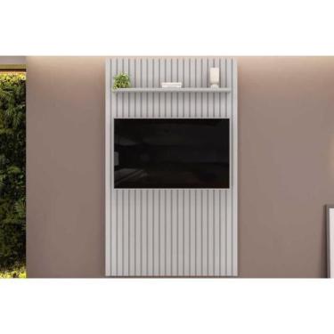 Imagem de Painel Home p/ TV até 55 Pol Pratic Ripado c/ 1 Prateleira 143x240cm B