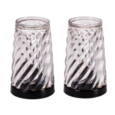 Imagem de Kit Saleiro E Paliteiro De Mesa Acrílico Espiral Porta Palito Twist - 