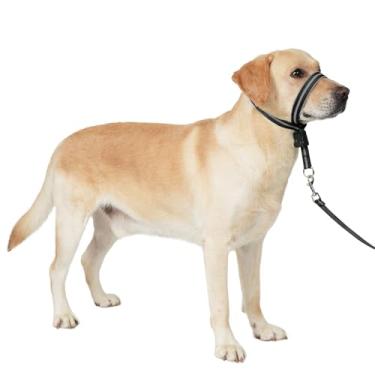 Imagem de BARKLESS Coleira de cabeça de cachorro, frente única refletiva para cães pequenos, médios e grandes com acolchoamento macio, arnês sem puxar na boca com guia de treinamento, coleira de focinheira