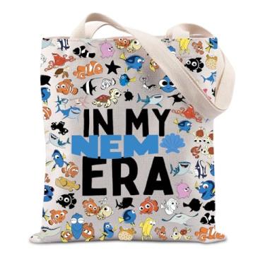 Imagem de TIIMG Nemo Dory Presente inspirado no filme Clownfish Lover Gift Cartoon Animal Ocean Fish Gift Tote Bag, Bolsa Nemo, big