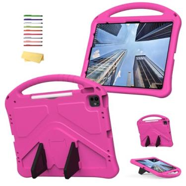 Imagem de UUcovers Capa infantil para iPad Pro 33.0 cm M4 (2024) com suporte/suporte de lápis/alça leve, espuma EVA macia, à prova de choque, resistente, proteção resistente para crianças, meninas, meninos,