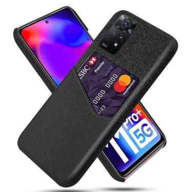 Imagem de Capa para Xiaomi Redmi Note 11 PRO PLUS,Tela e tampa de couro PU,Antideslizante,360°cobertura completa à prova de choque com 1 slot de cartão atrás,Prevenção de queda-Black