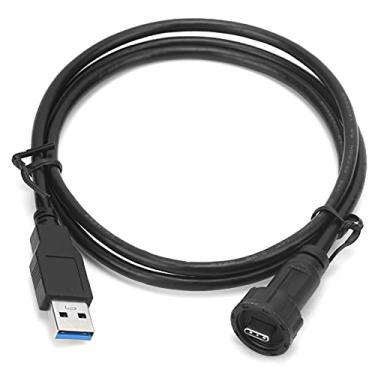 Imagem de Garosa IP67 Conector USB do Conector IP67 Tipo C Masculino USB 3.0 Male Painel de Montagem Cabo de Extensão Com Plugue de Fio 30V 1.5a para Lâmpadas de Equipamentos Externos Equip (0,5m)