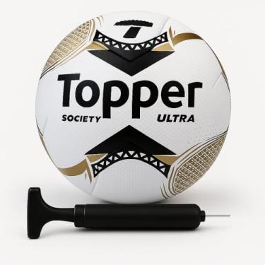 Imagem de Bola Futebol Topper Ultra Campo Futsal Society + Bomba (Society, Dourado)