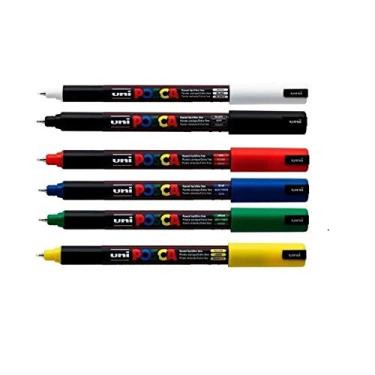 Imagem de Kit Caneta Uni Posca PC-1MR - 6 Cores