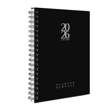 Imagem de Agenda 2026 Planner Semanal Solid Colors Preto Prata