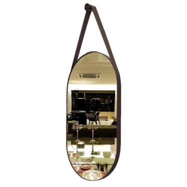 Imagem de Espelho Decorativo Oval Moderno Quarto - Landi, Café