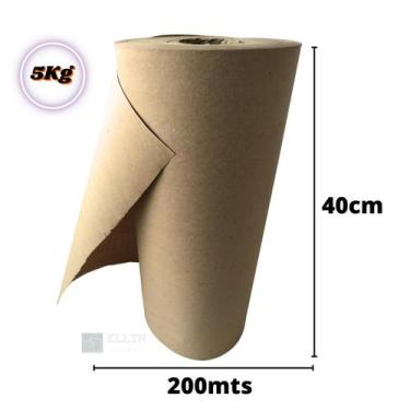 Imagem de Bobina Papel Pardo Semi Kraft 80Grs 40cm 5Kg Presente Envelopamento Ma