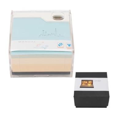 Imagem de 3D Memorando Pad ornamento decorativo requintado Notas 3D com suporte para caneta leve para escritório Estudo de escritório Criatividade única Multifuncional artesanato de