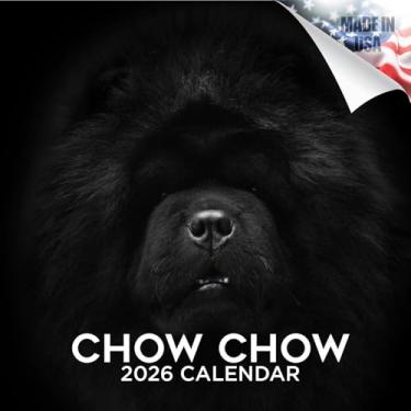 Imagem de Calendário Chow Chow 2025 2026 - Calendário de parede mensal de raça de cachorro - 30,5 x 61 cm aberto - Papel grosso sem derramamento - Presente - Calendário de planejamento de professores acadêmicos