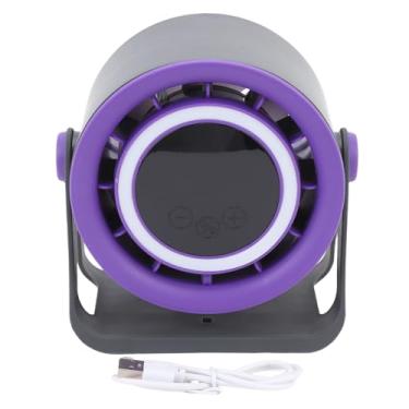 Imagem de Keenso Ventilador de Mesa, fã de Desktop Portátil Silencioso USB Recarregável Com Velocidade de Velocidade Ajustável LED LIGH para Quarto de Camping Ao Ar Livre de Escritório Uso (Cinza)