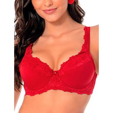 Imagem de Sutiã com Aro e Bojo Iridien Demillus 65204/65104 Taça B, Vermelho, 44