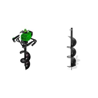 Imagem de Perfurador de Solo À Gasolina Mps-52 V3 com Broca 20cmx80cm Menegotti Verde/Preto