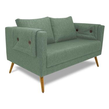 Imagem de Namoradeira 2 Lugares Paris D07 2 Lugares Linho Mescla Verde - D`Rossi