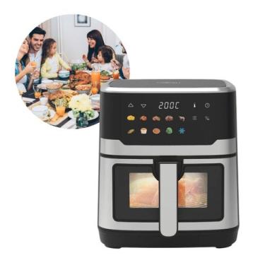 Imagem de Fritadeira de Ar Elétrica AirFryer 6,5L Aço Inox e Tela Digital 127V C