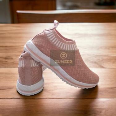 Imagem de Tênis Infantil Escolar Menina Sem Cadarço - Zumeer, Nude, 31