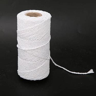 Imagem de Pssopp Cor de 100m, Barbante de Juta Branca, Corda de Cordão de Cânhamo de 328 Pés, Embalagem de Presentes de Artesanato de Bricolage, Obras de Arte, Fácil de Usar Embaladas Em Uma Bobina, (Linha