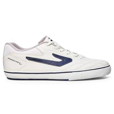 Imagem de Chuteira Topper Dominator 3 LT, Masculino, Branco/Marinho, 42