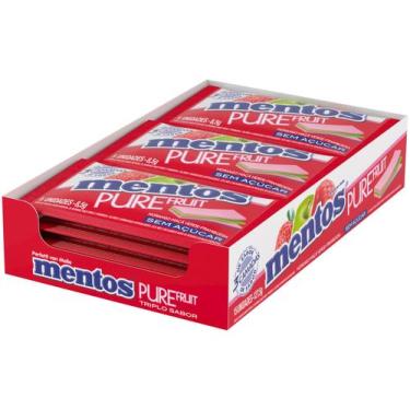 Imagem de Goma de Mascar Mentos Pure Fruit 3 Camadas - Fruit sem Açúcar Display 