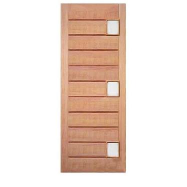 Imagem de Porta Entrada Maciça Pivotante Mexicana Horizontal para 3 Vidros - Mad