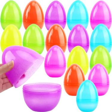 Imagem de Swakuta Pacote Com 18 Ovos De Páscoa Jumbo De Plástico De 6 Polegadas, Coloridos, Brilhantes, Vazios, Grandes, Transparentes E Brilhantes, Translúcidos E Recheáveis Para Caça À Páscoa, Brinquedos E