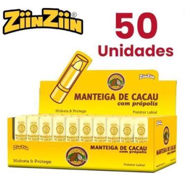 Imagem de Manteiga de Cacau com Própolis 3,5G - Kit Com 50 Unidades - ZiinZiin