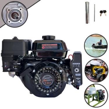 Imagem de Motor Estacionário À Gasolina AN210E Anmax 208cc 7HP 4T Alta Rotação e Performance Partida Elétrica Para Rabetas de Barcos e Karts